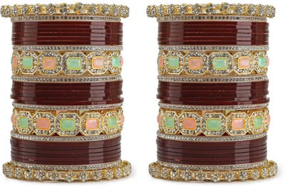 SBS Alloy Beads, Pearl, Cubic Zirconia Gold-plated Chudas(Pack of 60)