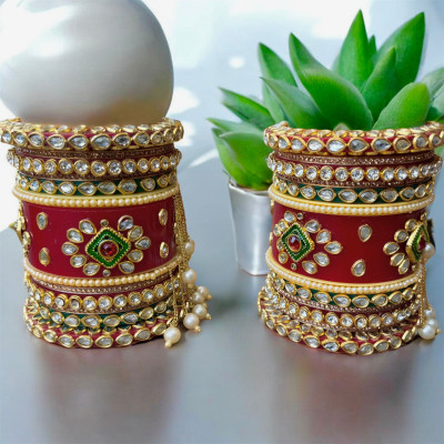 TK Creation Plastic Zircon Chudas(Pack of 2)
