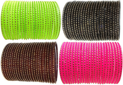 ZUMKAA Glass Gold-plated Bangle Set(Pack of 96)