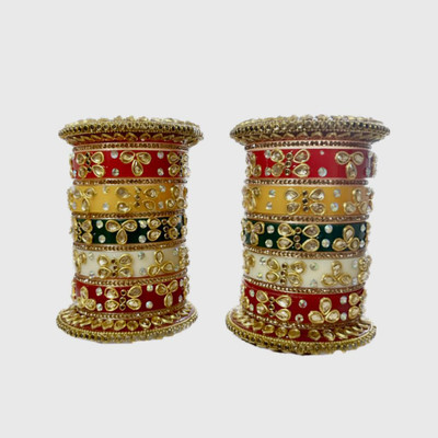HouseOfCommon Plastic Zircon Bangle Set(Pack of 2)