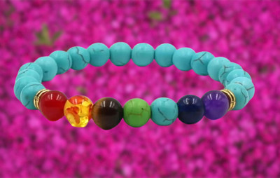 ruby collection Stone Agate, Crystal, Turquoise, Quartz Charm Bracelet