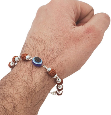 LOTUS Store Rudraksha, Evil Eye Silver Charm Bracelet