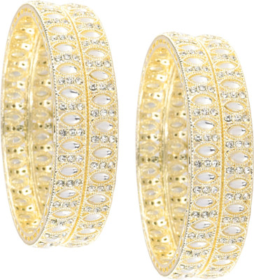 ZULKA Metal Diamond Gold-plated Bangle Set(Pack of 4)