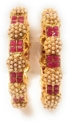 Santosh Jewels Alloy Gold-plated Bangle Set(Pack of 2)
