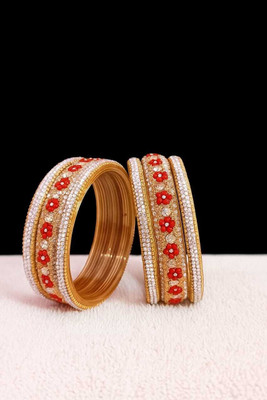 zeefashion Stone, Crystal, Glass, Plastic Bangle Set(Pack of 2)