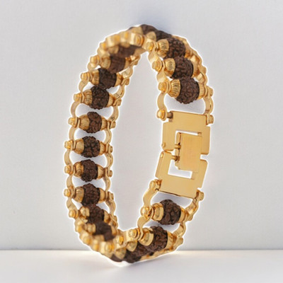 ADF Brass, Rudraksha Gold-plated Bracelet