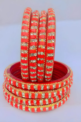 shivay Glass Crystal Bangle Set(Pack of 8)