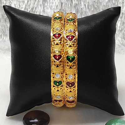 RoyalGold Alloy Gold-plated Bangle(Pack of 2)