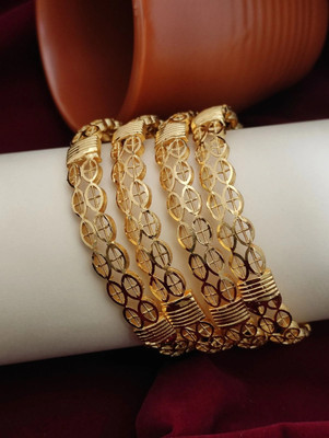 Vriti Imitation Brass Gold-plated Bangle(Pack of 4)
