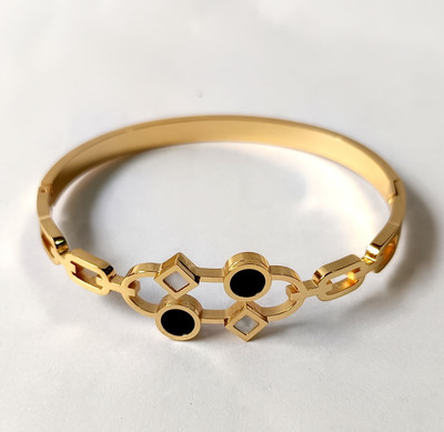 kiyu ziyu Stainless Steel Gold-plated Kada