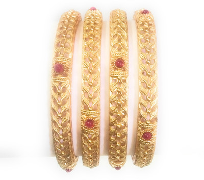 Santosh Jewels Metal Gold-plated Bangle Set(Pack of 4)