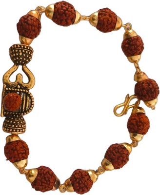 GODHARMIK Brass, Rudraksha Gold-plated Bracelet