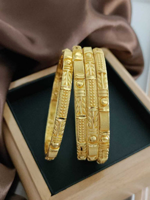 gb creation Brass Beads Gold-plated Bangle Set(Pack of 4)