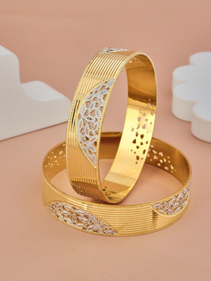 CYGNI Brass Gold-plated Bangle(Pack of 2)