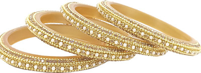 PRETTY GEMS Plastic Zircon Bangle Set(Pack of 4)