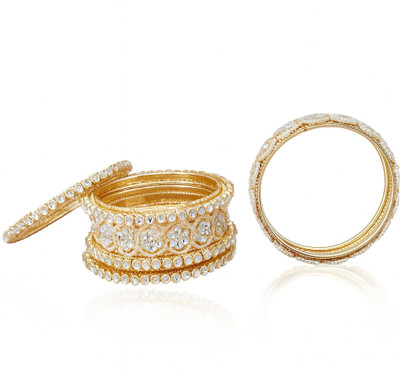 GC PREMIUM JEWELLERY Brass Gold-plated Bangle Set(Pack of 6)