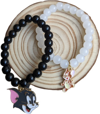 Animated Stone, Crystal, Glass Beads Bracelet Set(Pack of 2)