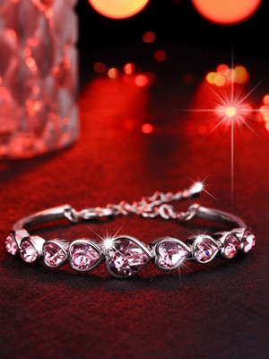 YELLOW CHIMES Copper Crystal Silver Bracelet