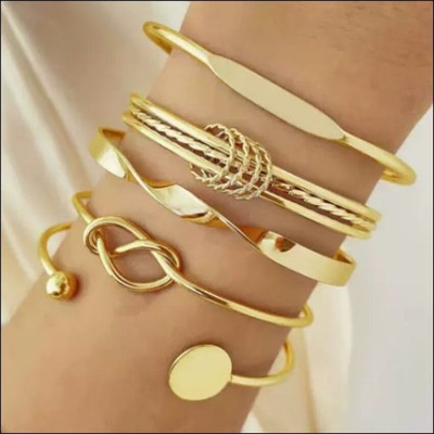 JDENTERPRISES Alloy Gold-plated Bracelet Set(Pack of 5)