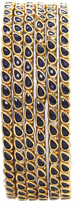 KOTTIAR CREATIONS Glass Opal, Diamond, Crystal Bangle Set(Pack of 10)