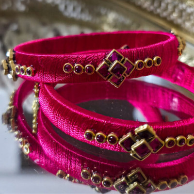 MANARIS Metal Bangle Set(Pack of 2)