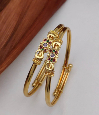 SHIVAY FASHION HUB Alloy Beads Gold-plated Bangle Set(Pack of 2)