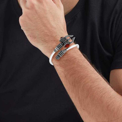 White Chimes Brass Silver Coated Kada