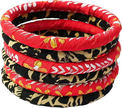 Soundarya boutique Fabric Bangle Set(Pack of 6)