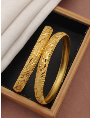 arches Brass Gold-plated Bangle Set(Pack of 2)