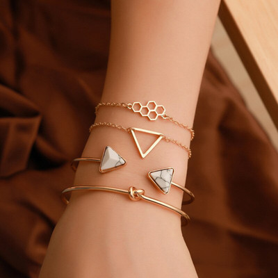 Vembley Alloy Gold-plated Bracelet Set(Pack of 4)