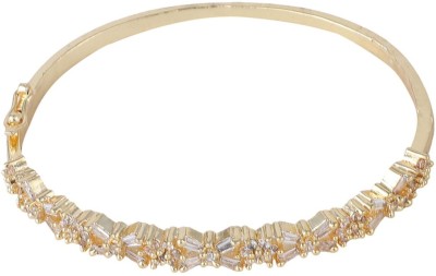 JEWELS GURU Brass Cubic Zirconia Gold-plated Bracelet