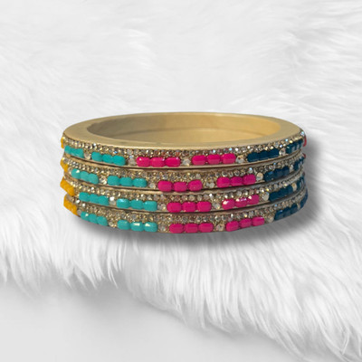 kwikpick traders Lac Cubic Zirconia Bangle Set(Pack of 4)
