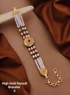 ATMESHWARSALES Rudraksha Cubic Zirconia Gold-plated Bracelet