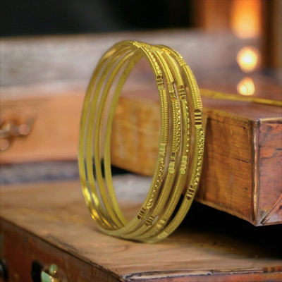 AARISAI Metal Gold-plated Bangle Set(Pack of 4)