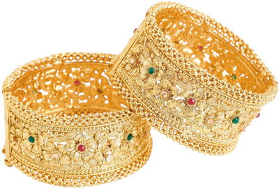 Efulgenz Alloy Gold-plated Bangle(Pack of 2)