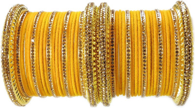 Ammoli Metal Cubic Zirconia Bangle Set(Pack of 10)