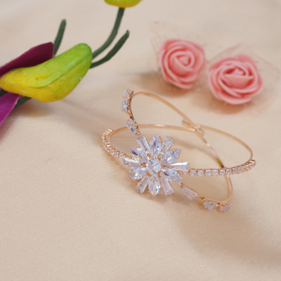 Adorn Brass Cubic Zirconia Gold-plated Kada