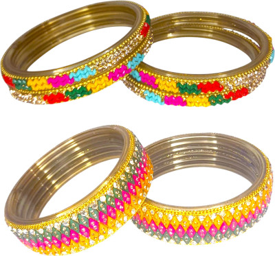 DIYINTERPRISES Glass Cubic Zirconia Kada(Pack of 6)