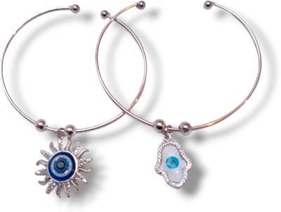 Evil EyesBracelet fashion Stainless Steel Sterling Silver Charm Bracelet(Pack of 2)