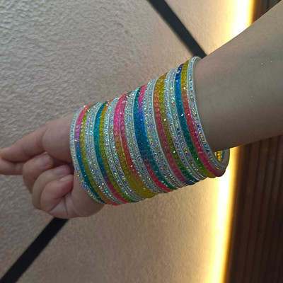 Kaab Glass Bangle Set(Pack of 24)