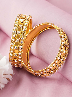 Rubans Elements Alloy Gold-plated Bangle Set(Pack of 2)