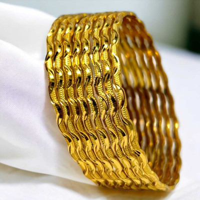 MSS Alloy Gold-plated Bangle(Pack of 8)