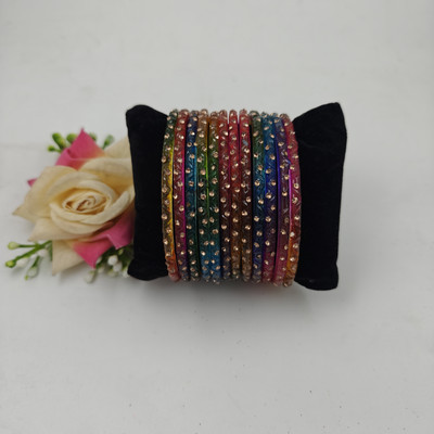 navika bangles Glass Bangle Set(Pack of 12)
