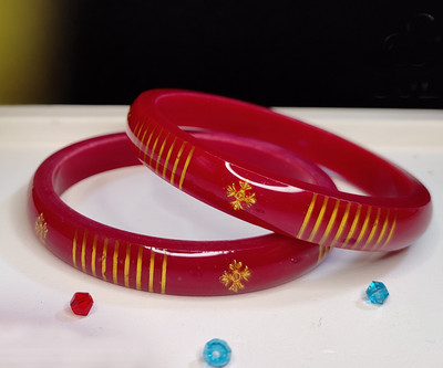 SUNISKA Plastic Gold-plated Bangle Set(Pack of 2)