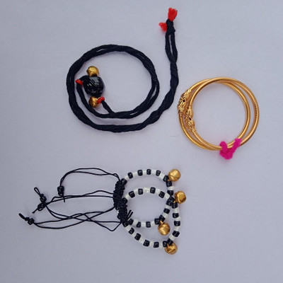 Khushi Traders Brass, Mother of Pearl Gold-plated Armlet Set(Pack of 5)