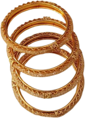 ARJS Metal Gold-plated Bangle Set(Pack of 4)