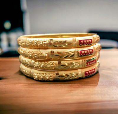 vaani Alloy Gold-plated Bangle Set(Pack of 4)