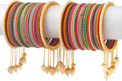 GLIKA Metal Zircon Gold-plated Bangle Set(Pack of 10)