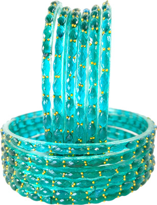 RIJB Glass Beads Bangle Set(Pack of 12)