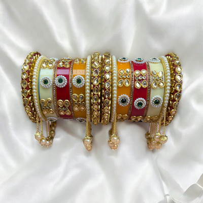 HADIYA Plastic Zircon Bangle Set(Pack of 2)